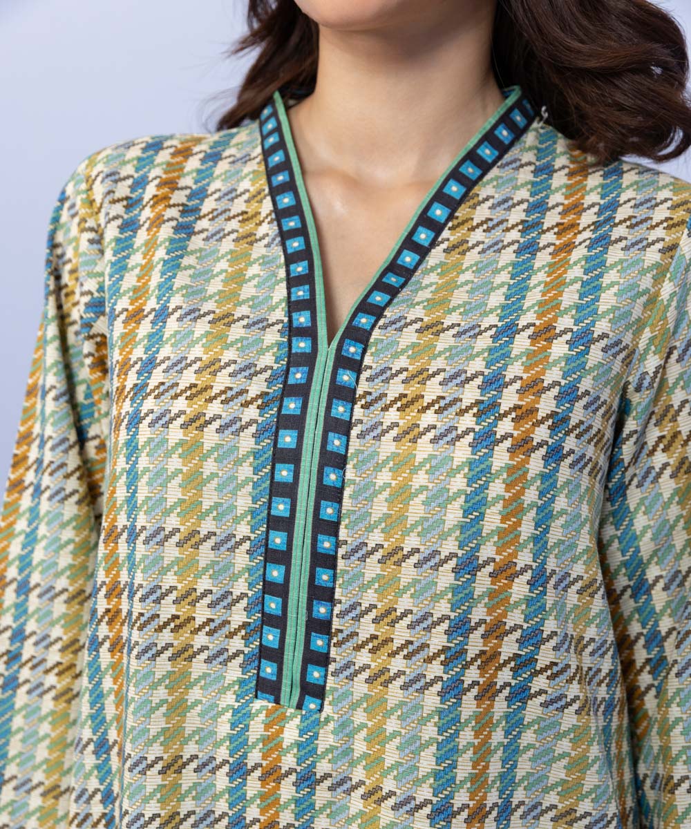 Women's Pret Khaddar Printed Multi Straight Shirt