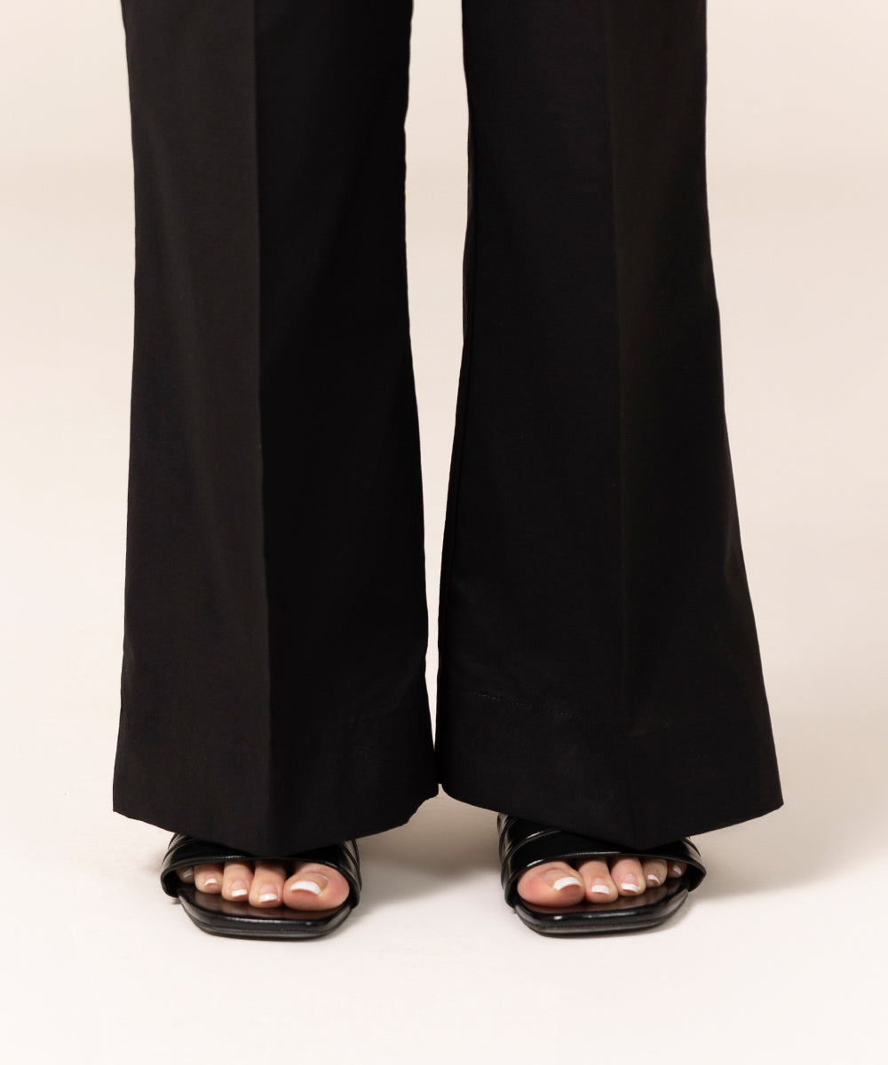 Women's Intermix Pret Cambric Plain Black Trousers