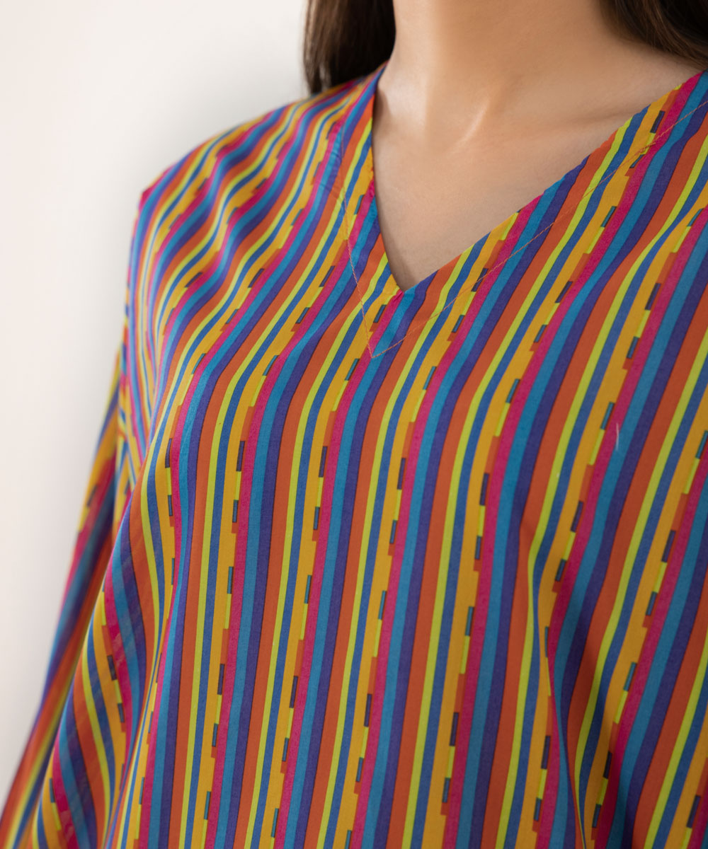 Women's Intermix Pret Lawn Printed Multi Shirt