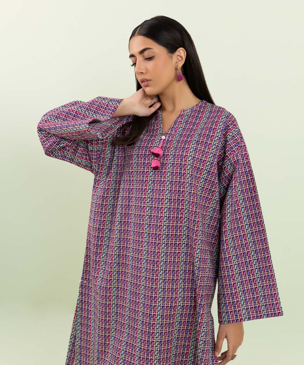 Women's Pret Khaddar Printed Multi A-Line Shirt
