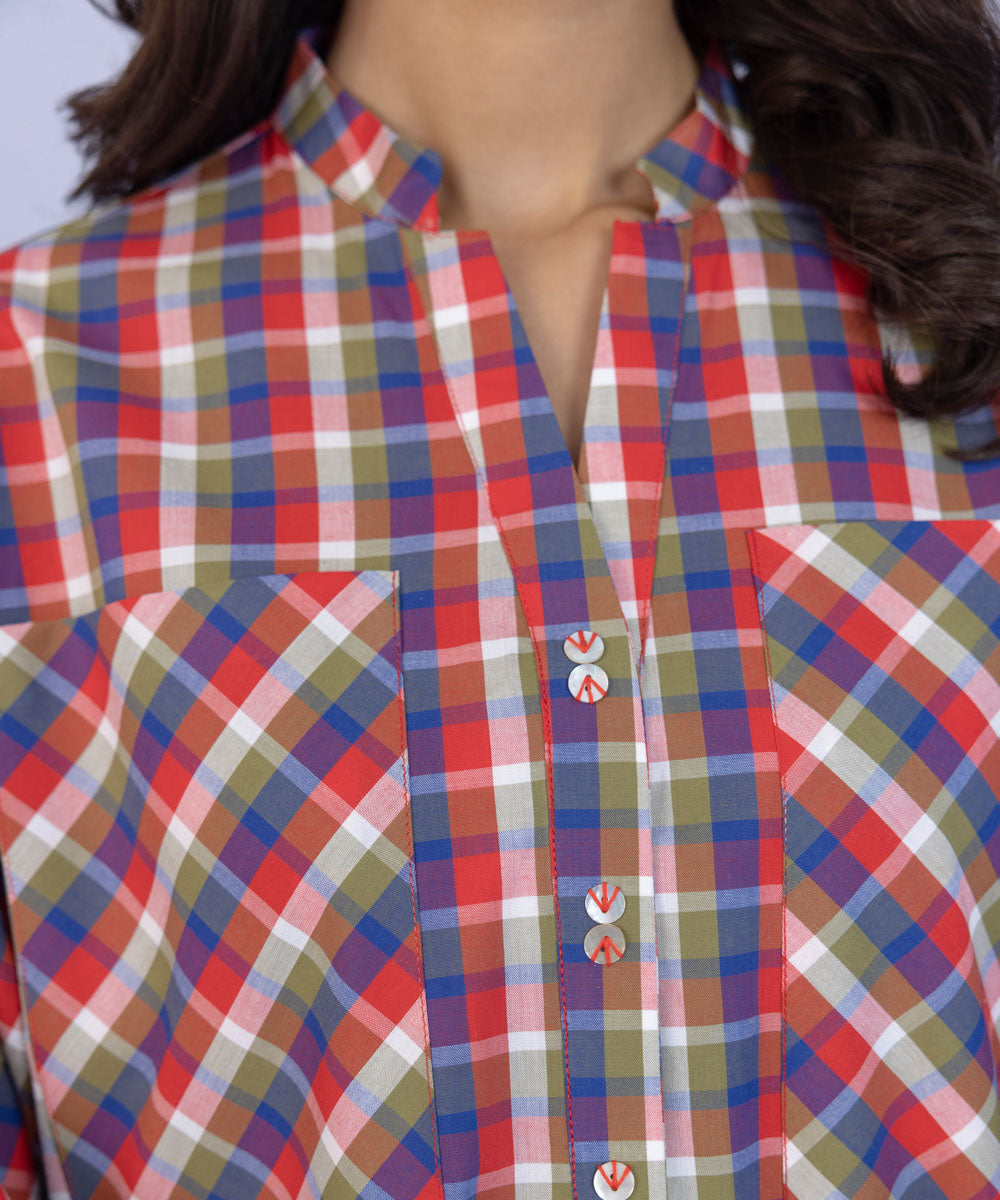 Women's Pret Yarn Dyed Solid Multi A-Line Shirt