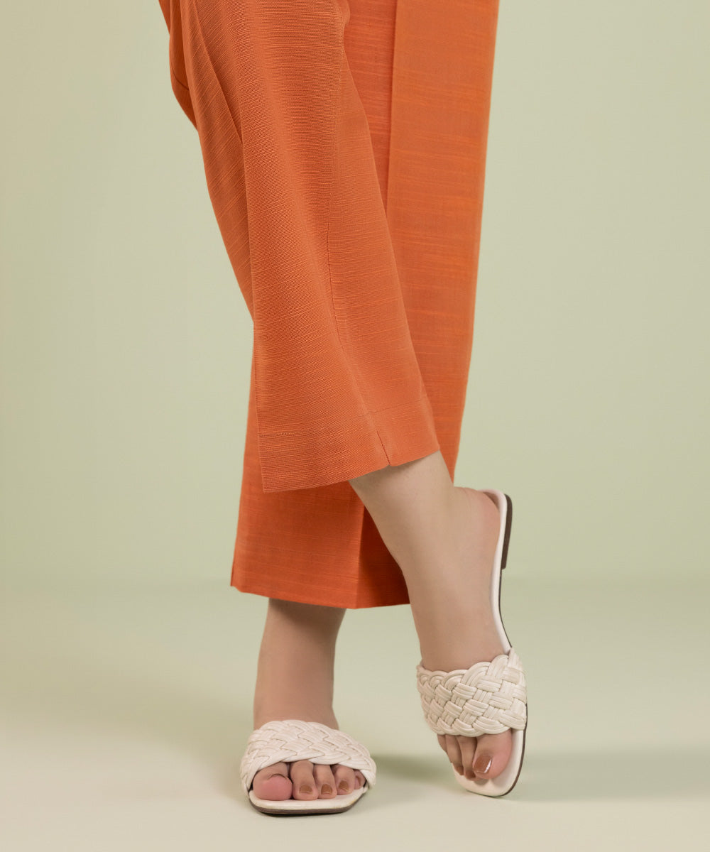 Women's Pret Recycled Cotton Sustainable Orange Straight Pants