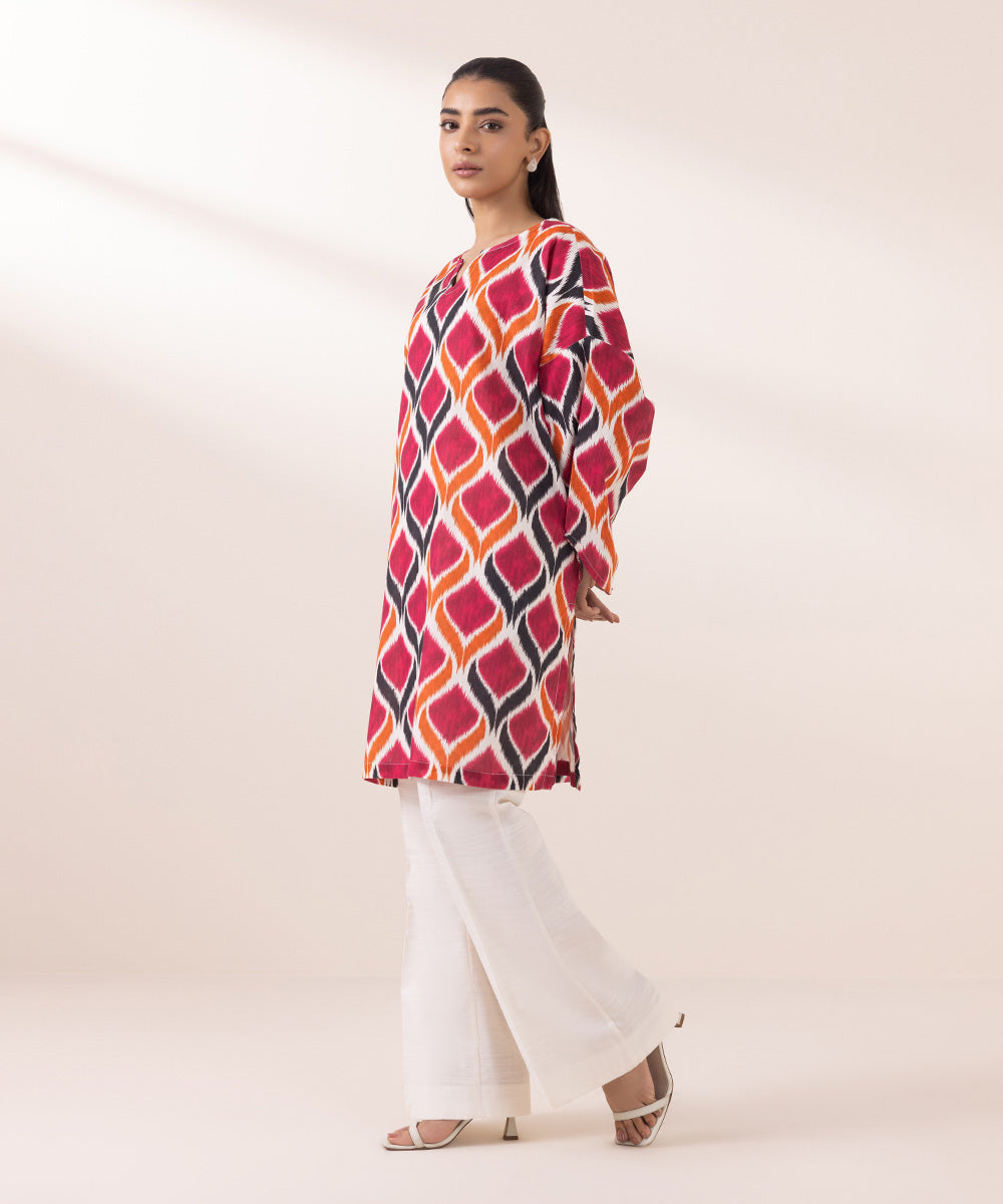 Women's Pret Khaddar Multi Printed Boxy Shirt