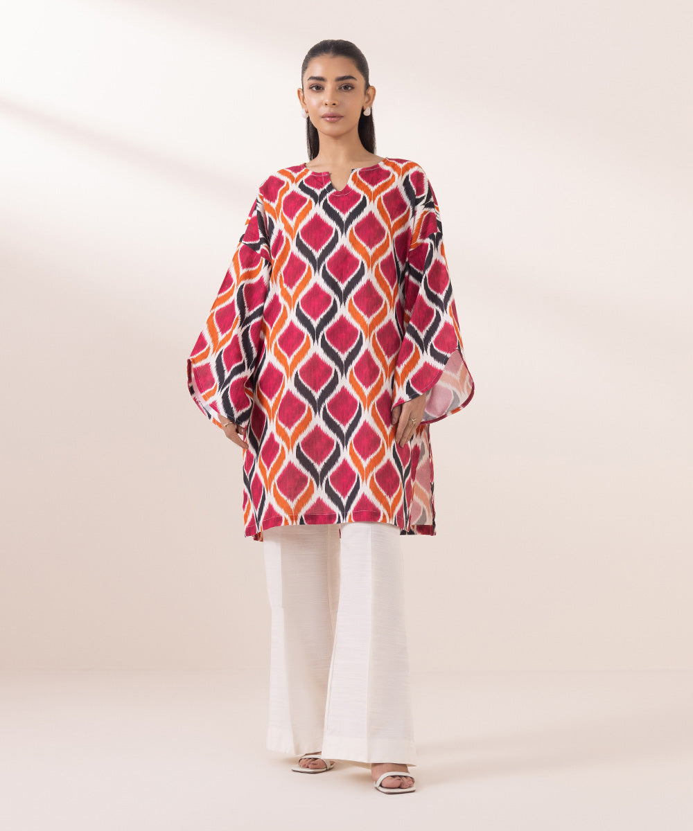 Women's Pret Khaddar Multi Printed Boxy Shirt