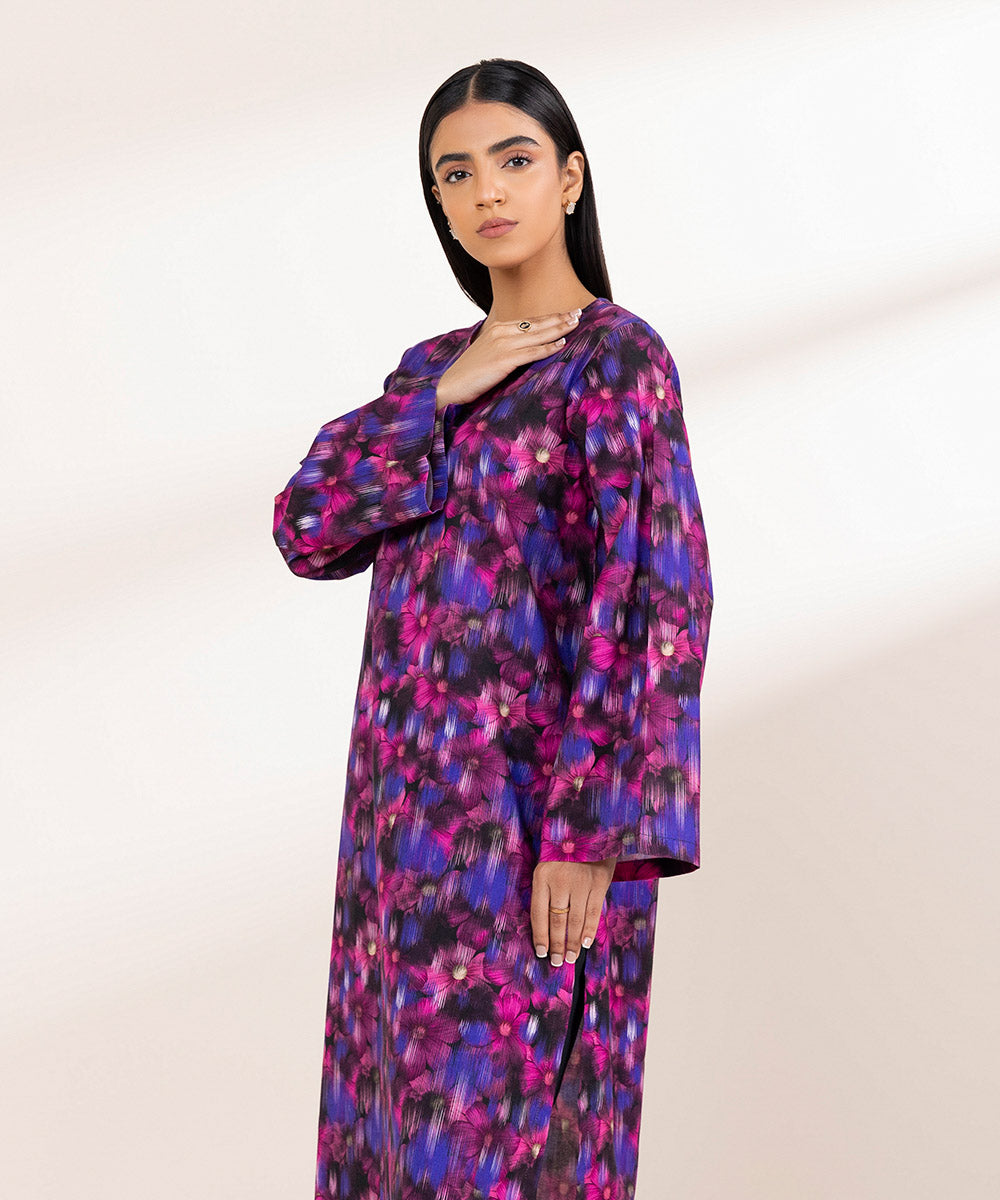 Women's Pret Khaddar Multi Printed A-Line Shirt