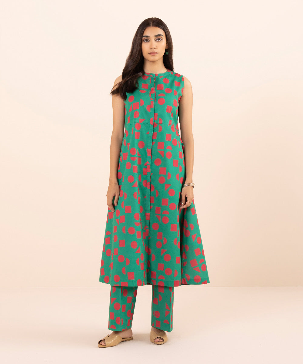 Women's Unstitched Lawn Green Shirt