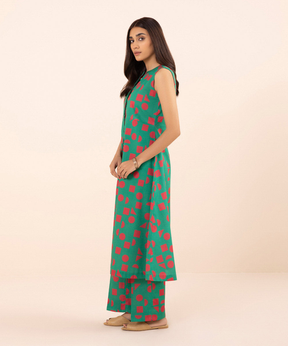 Women's Unstitched Lawn Green Shirt