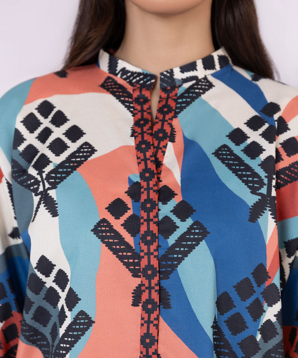 Women's Unstitched Lawn Printed Multi  Shirt
