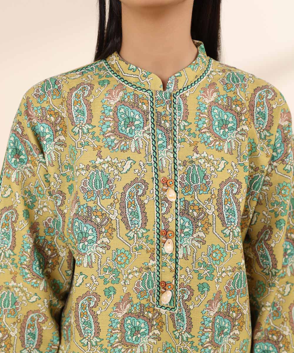 Women's Unstitched Khaddar Multi Printed Shirt