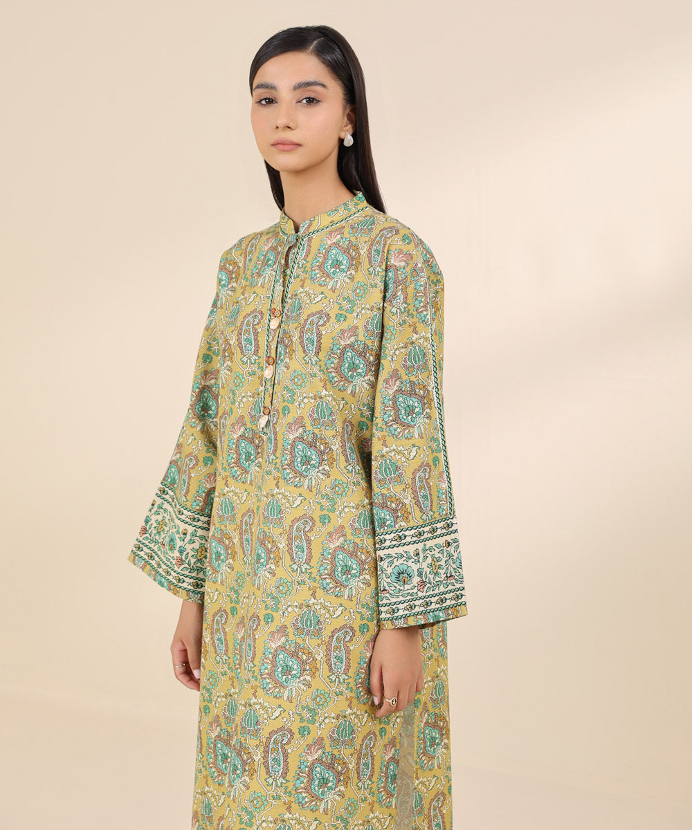 Women's Unstitched Khaddar Multi Printed Shirt