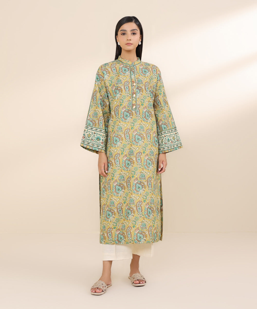 Women's Unstitched Khaddar Multi Printed Shirt