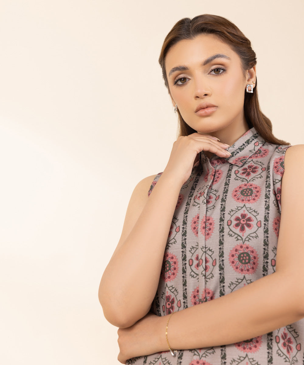 Women's Unstitched Khaddar Printed Multi Shirt