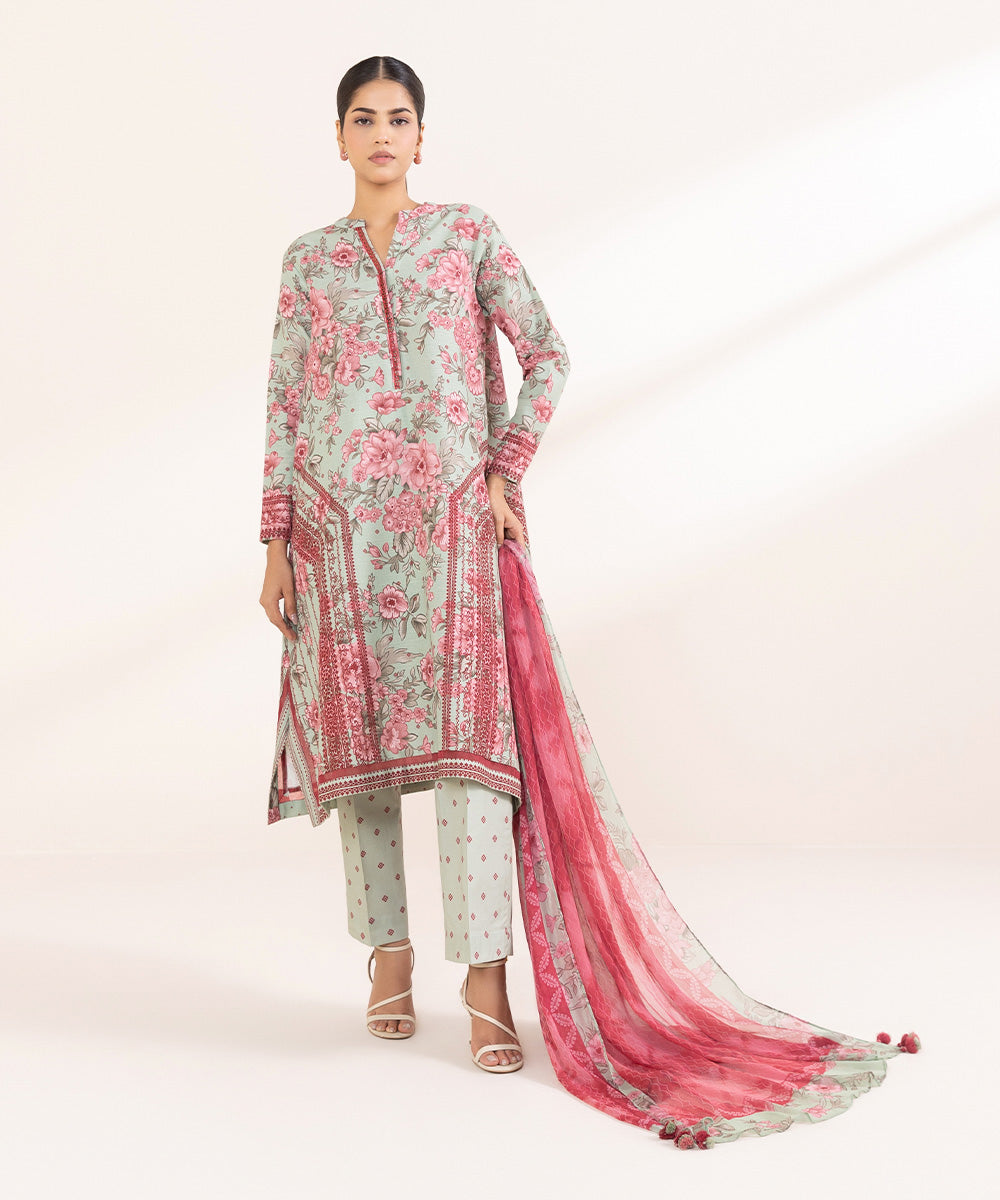 Women's Unstitched Khaddar Multi Printed 2 Piece Suit