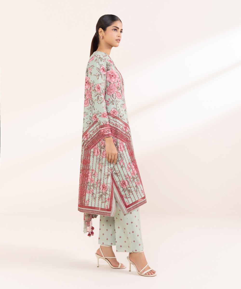 Women's Unstitched Khaddar Multi Printed 2 Piece Suit