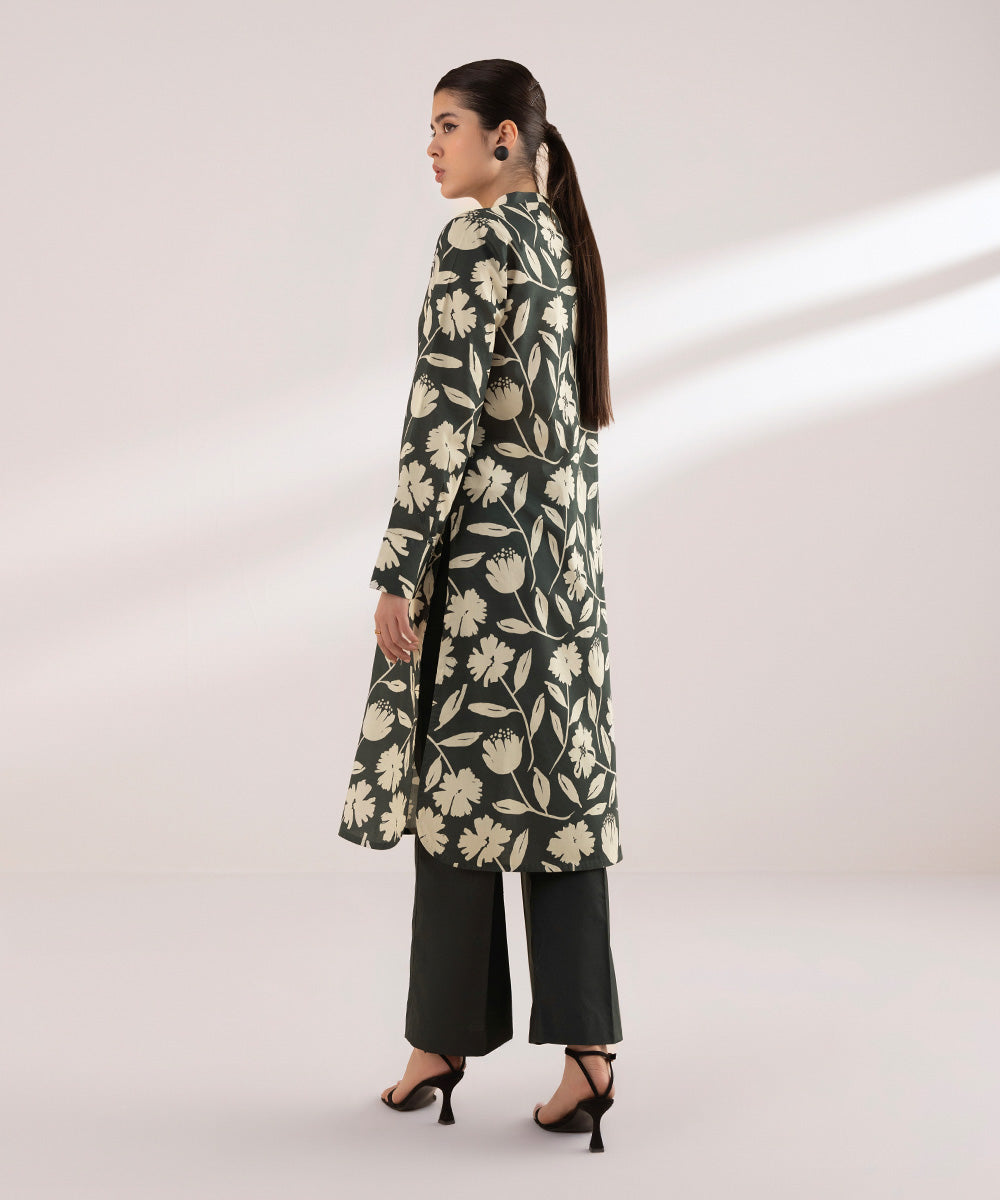 Women's Unstitched Lawn Grey Printed 2 Piece Suit