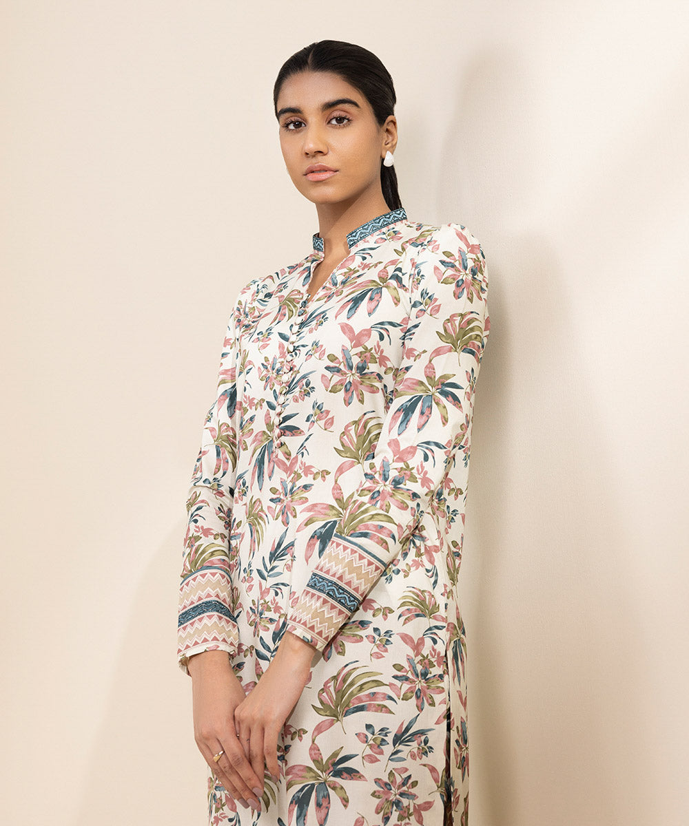 Women's Unstitched Lawn Multi Embroidered 2 Piece Suit