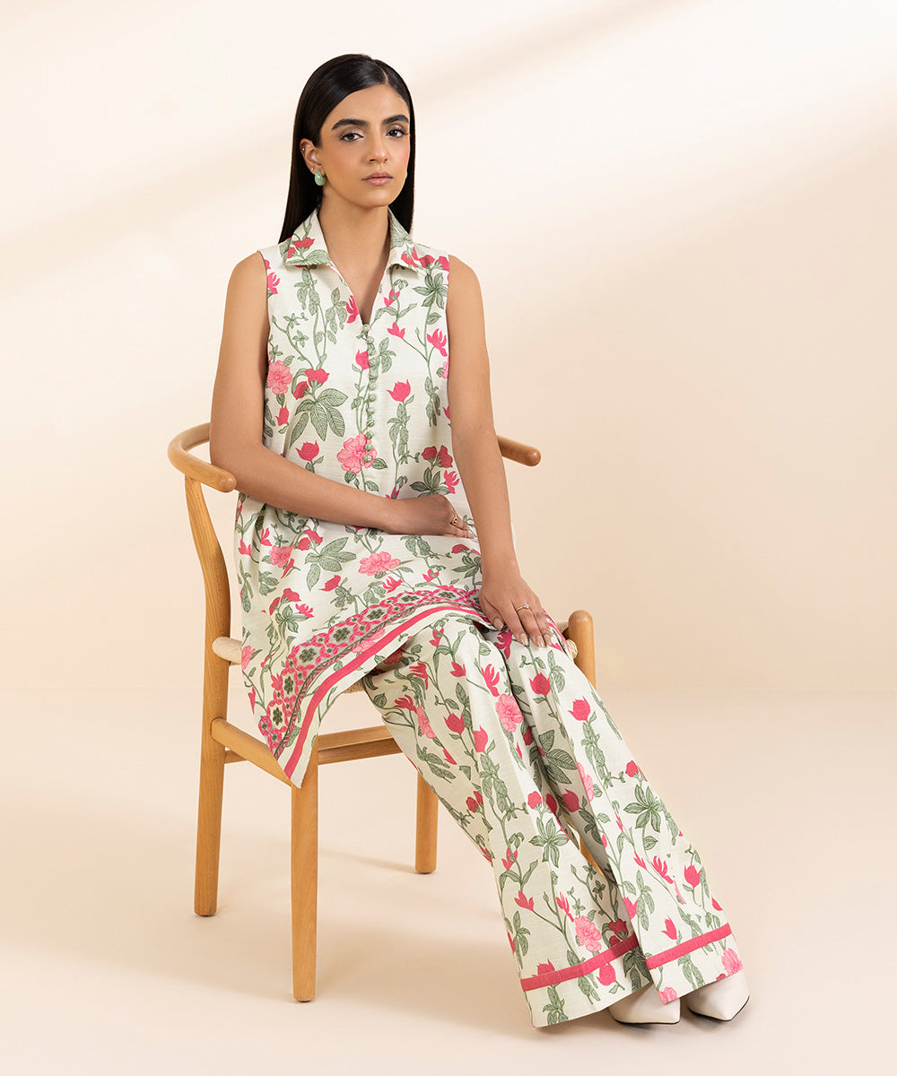 Women's Unstitched Light Khaddar Embroidered Multi 2 Piece Suit