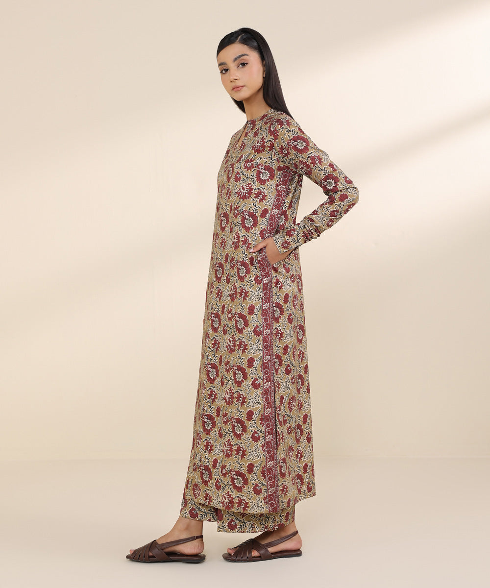 Women's Unstitched Cotton Viscose Multi Printed 2 Piece Suit 