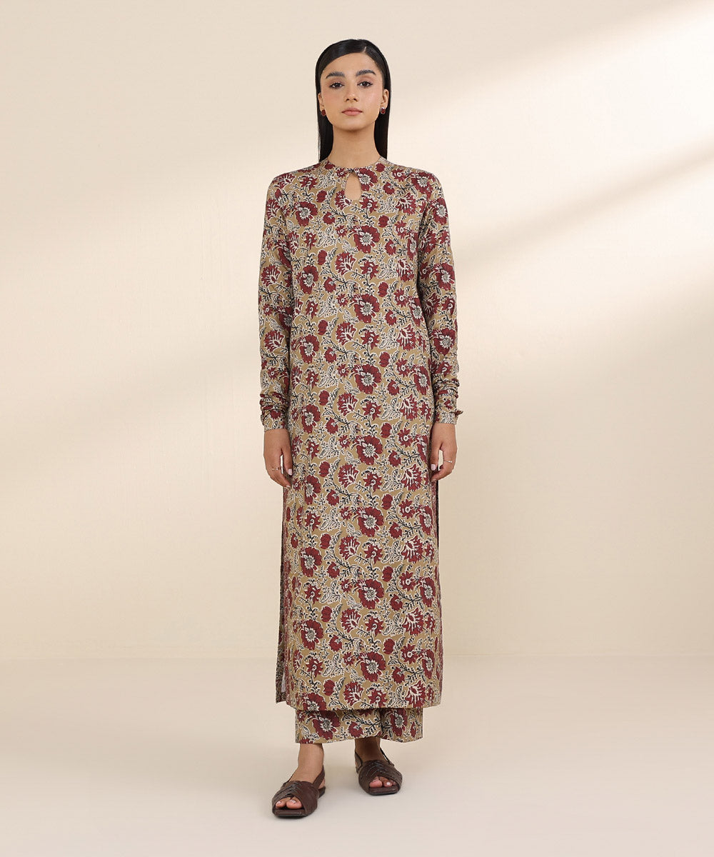 Women's Unstitched Cotton Viscose Multi Printed 2 Piece Suit 