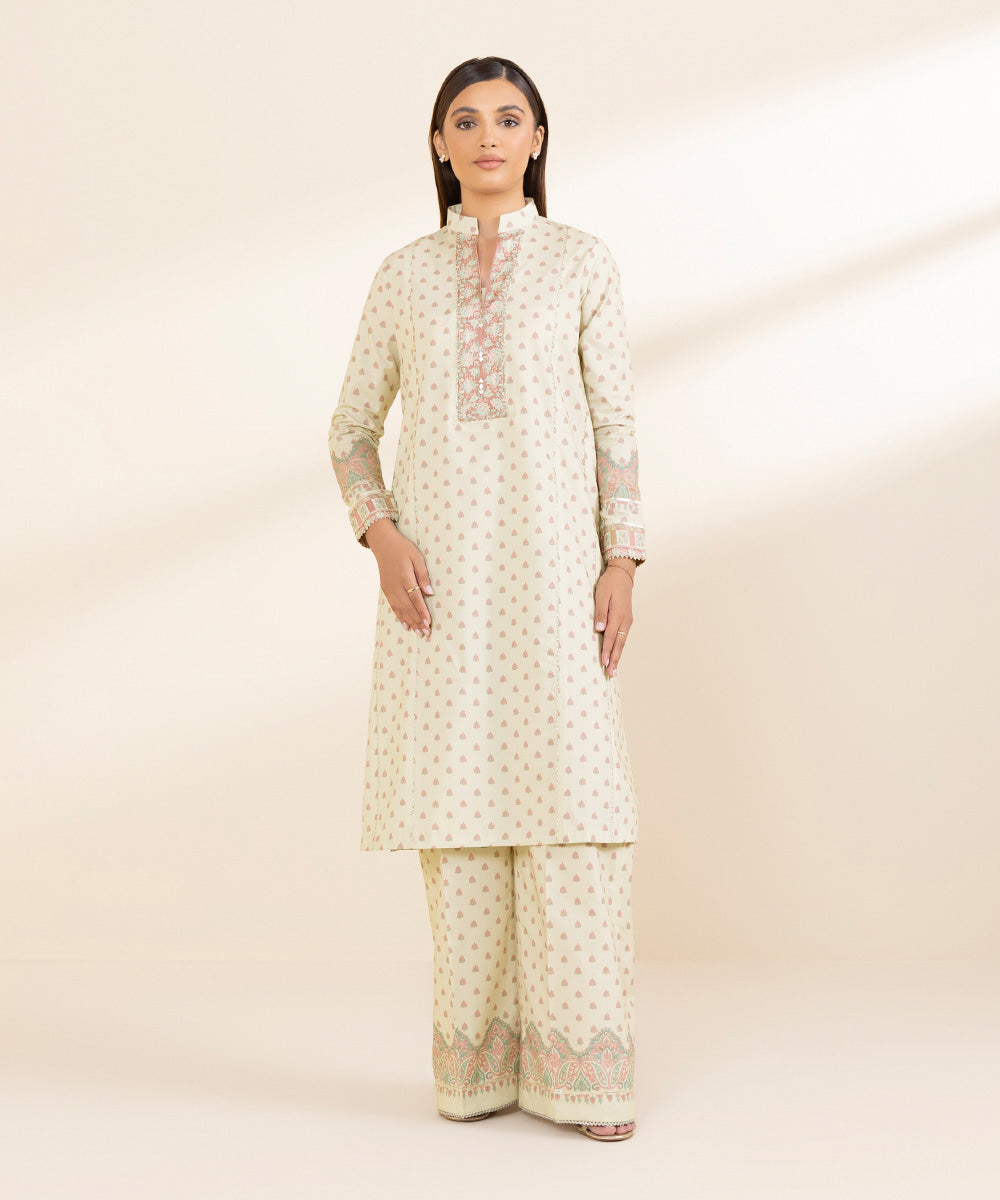 2 Piece - Printed Cotton Suit