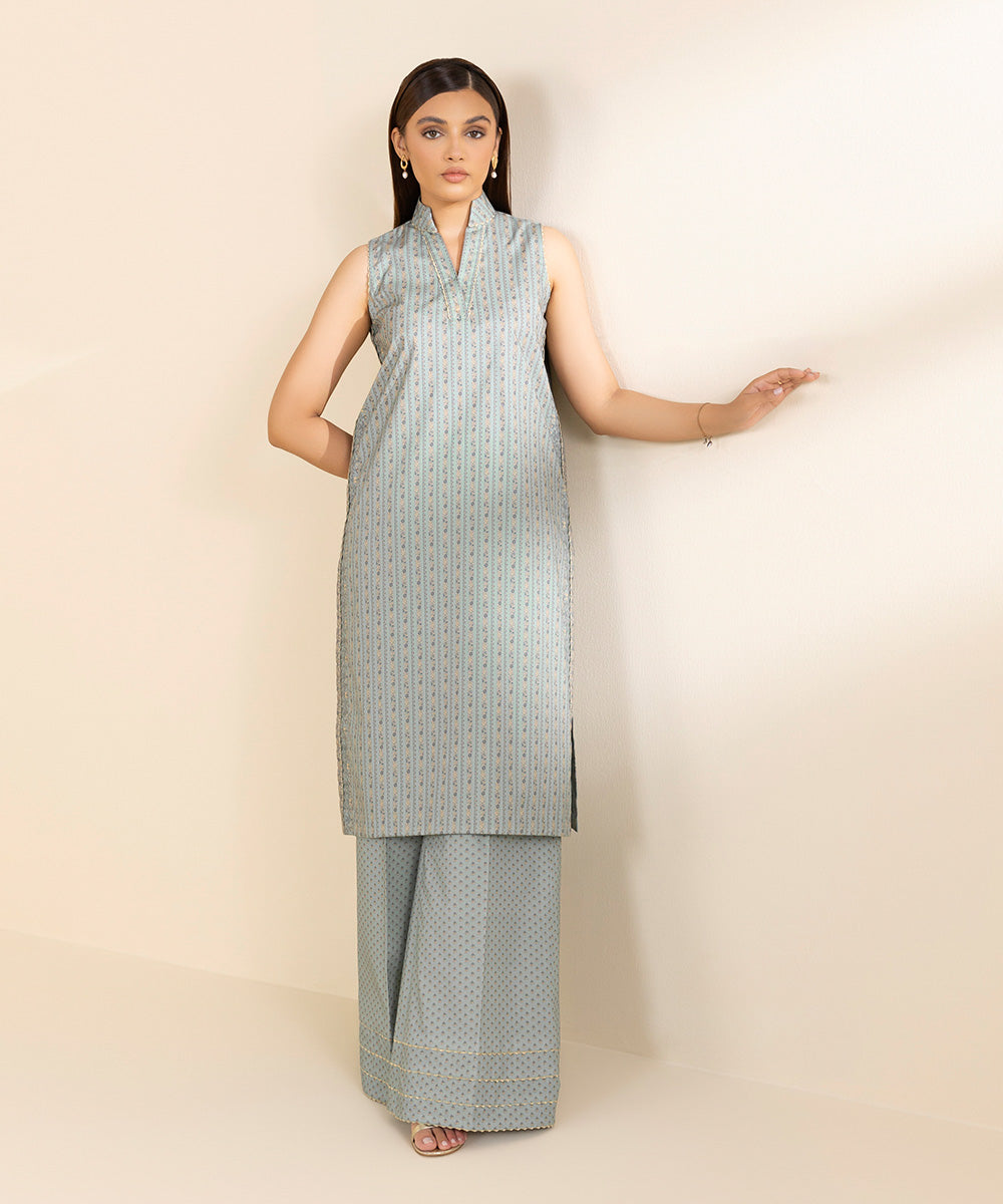 2 Piece - Printed Cotton Suit