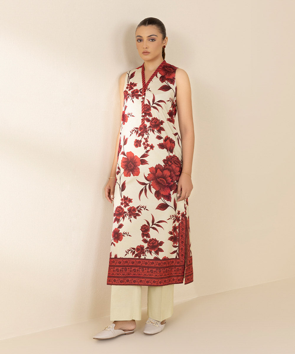 2 Piece - Printed Cotton Viscose Suit