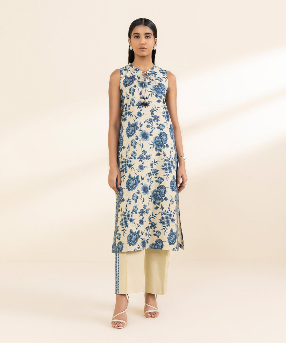 2 Piece - Printed Cotton Viscose Suit