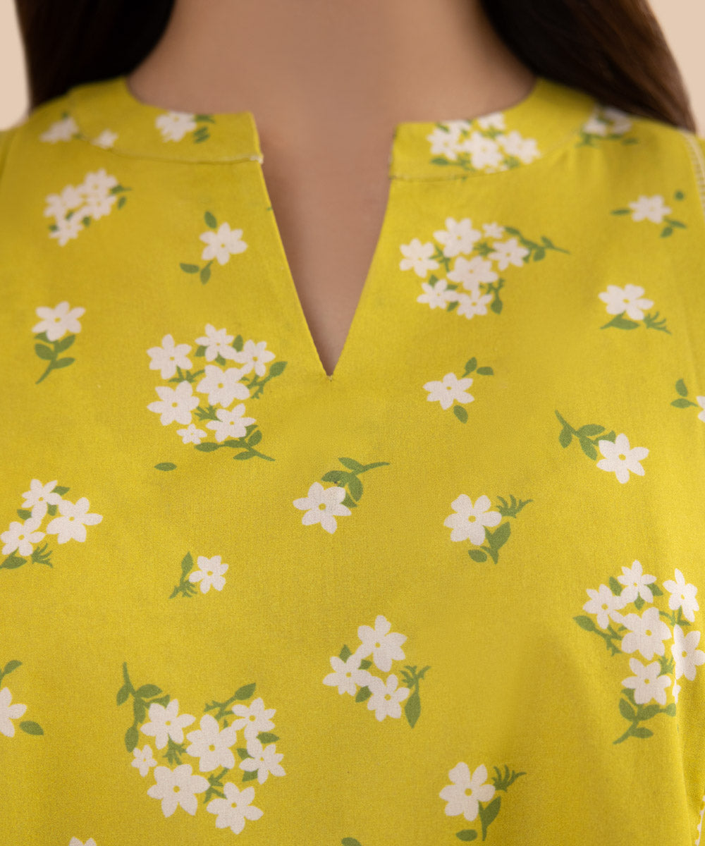 Women's Unstitched Lawn Yellow 3 Piece Suit