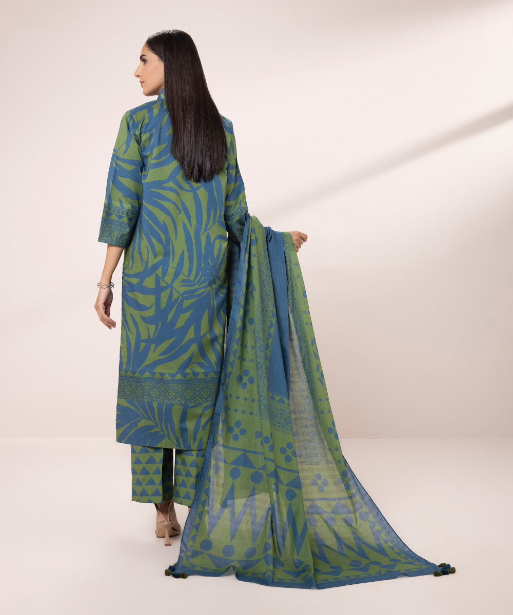 Women's Unstitched Lawn Printed Multi 3 Piece Suit