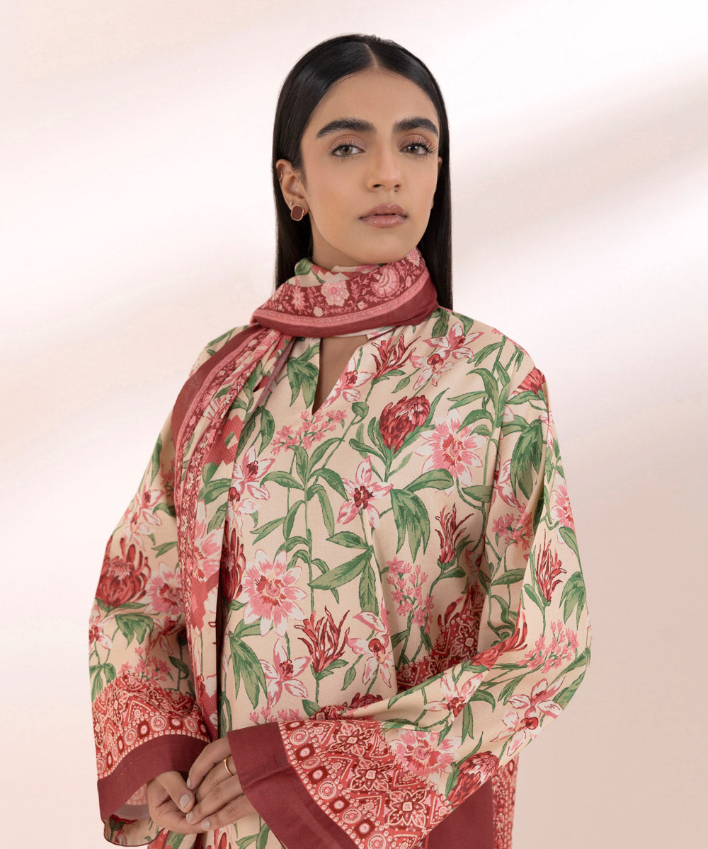 Women's Unstitched Lawn Multi Printed 3 Piece Suit