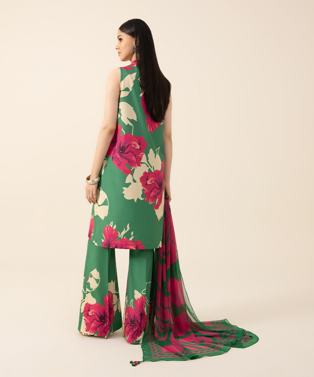 Women's Intermix Unstitched Blended Grip Silk Multi 3 Piece Suit