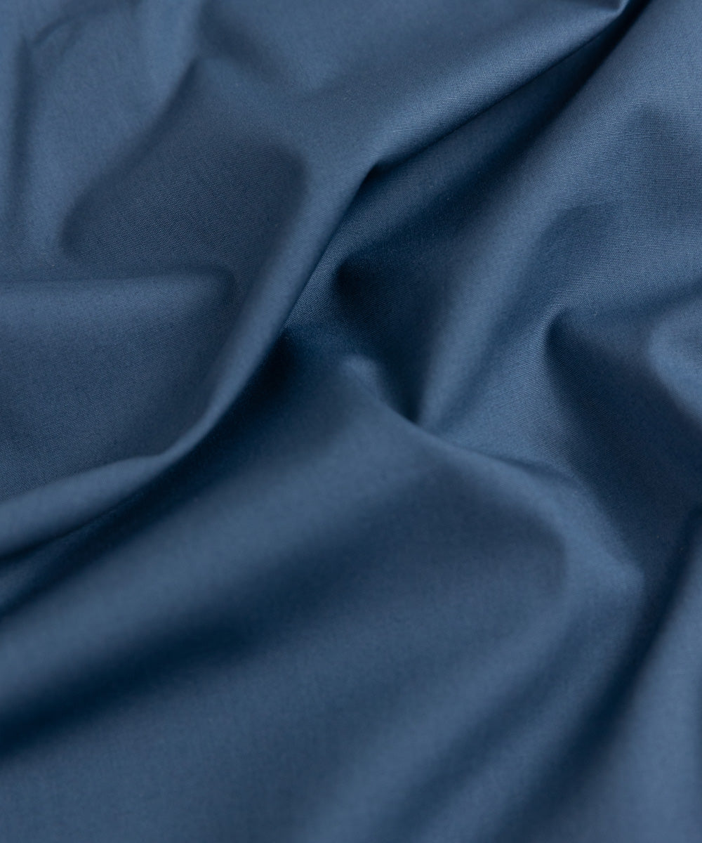 Men's Unstitched Fine Cotton Plain Blue Full Suit