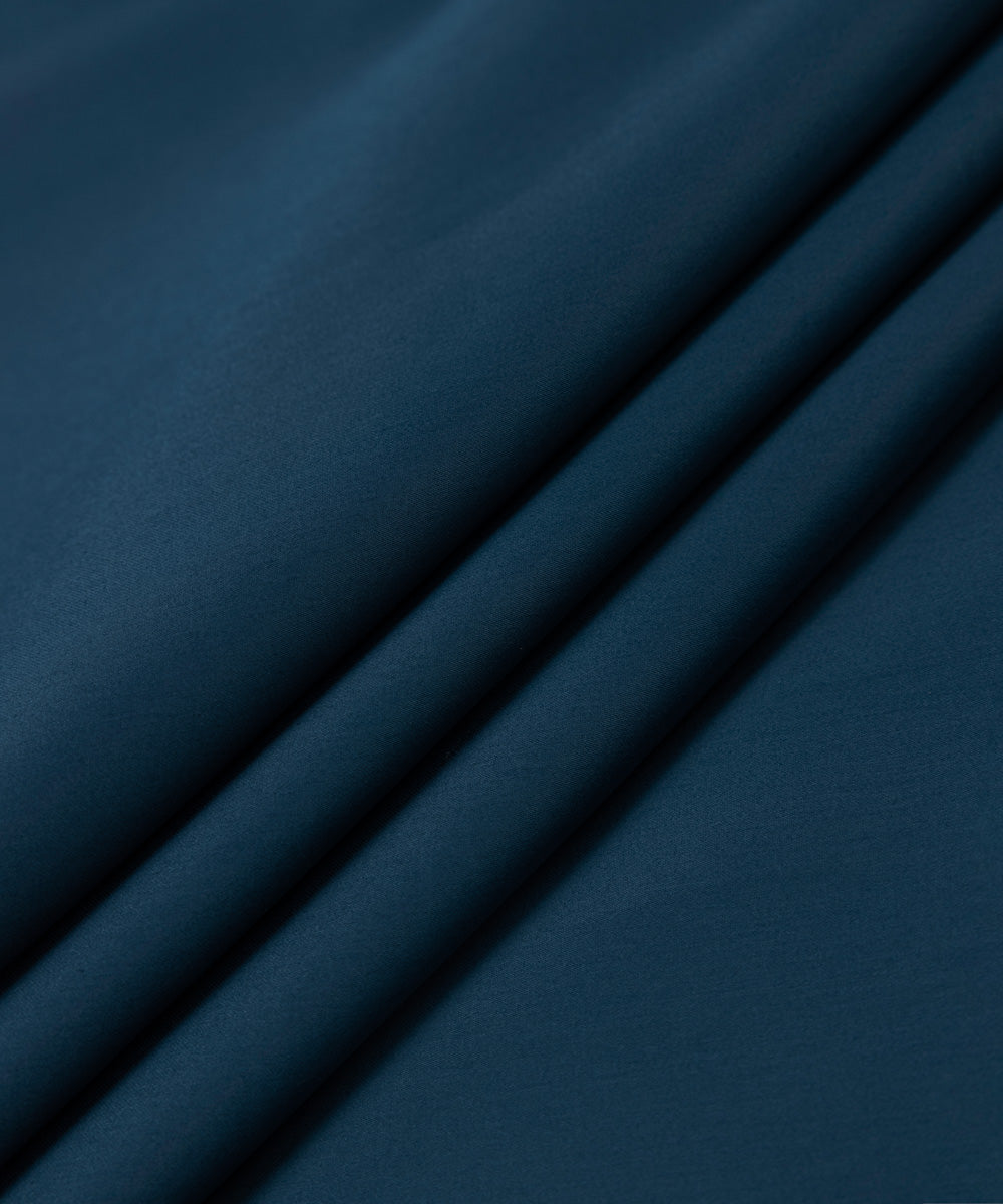 Men's Unstitched Luxury Satin Fabric Teal Blue 2PC Suit