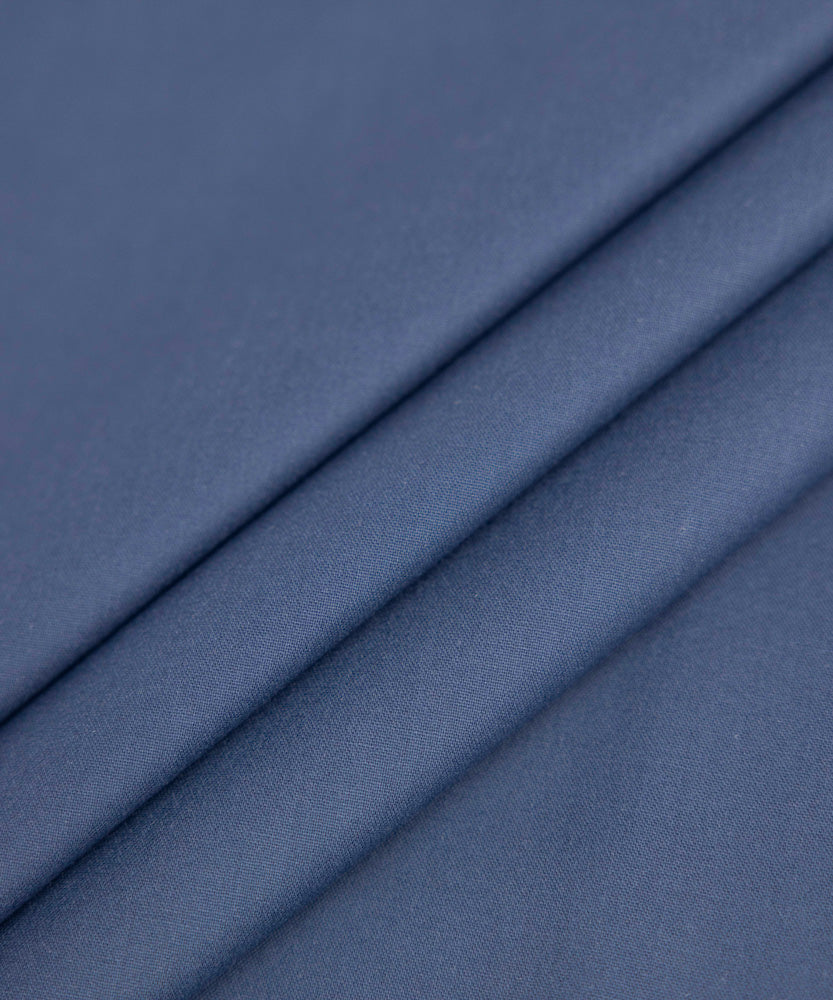 Men's Winter Unstitched Solid Blue Winter Wash & Wear Suit