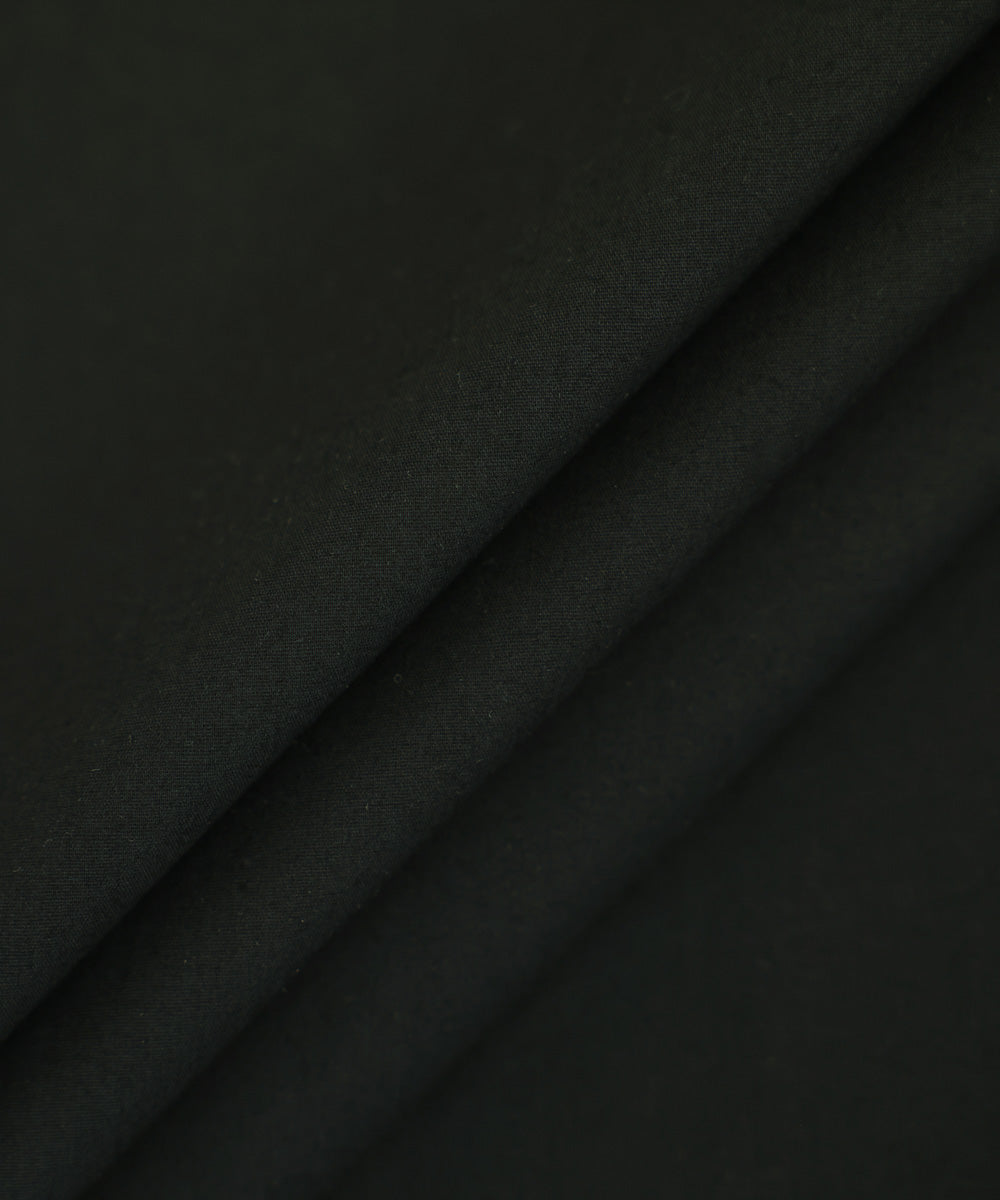 Men's Unstitched Black Cotton Full Suit Fabric