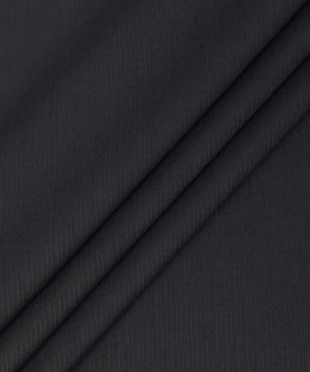 Mens Unstitched darkGrey Blended Dobby Fabric full suit fabric