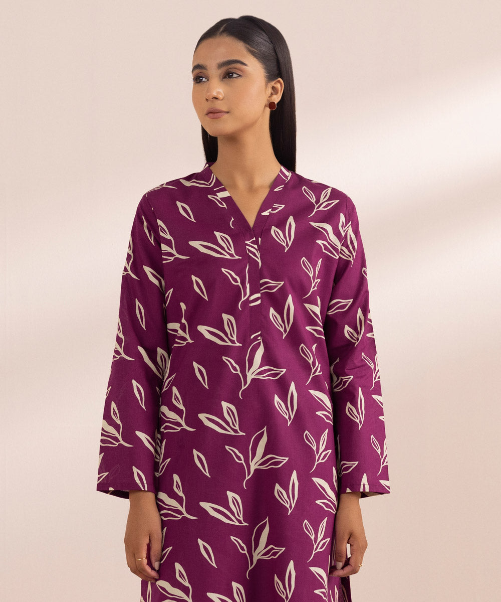 Women's Pret Lawn Red Printed Straight Shirt