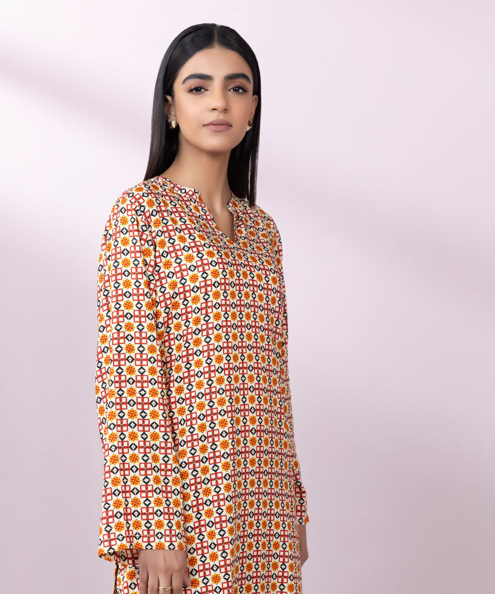 Women's Pret Arabic Lawn Printed Multi Straight Shirt