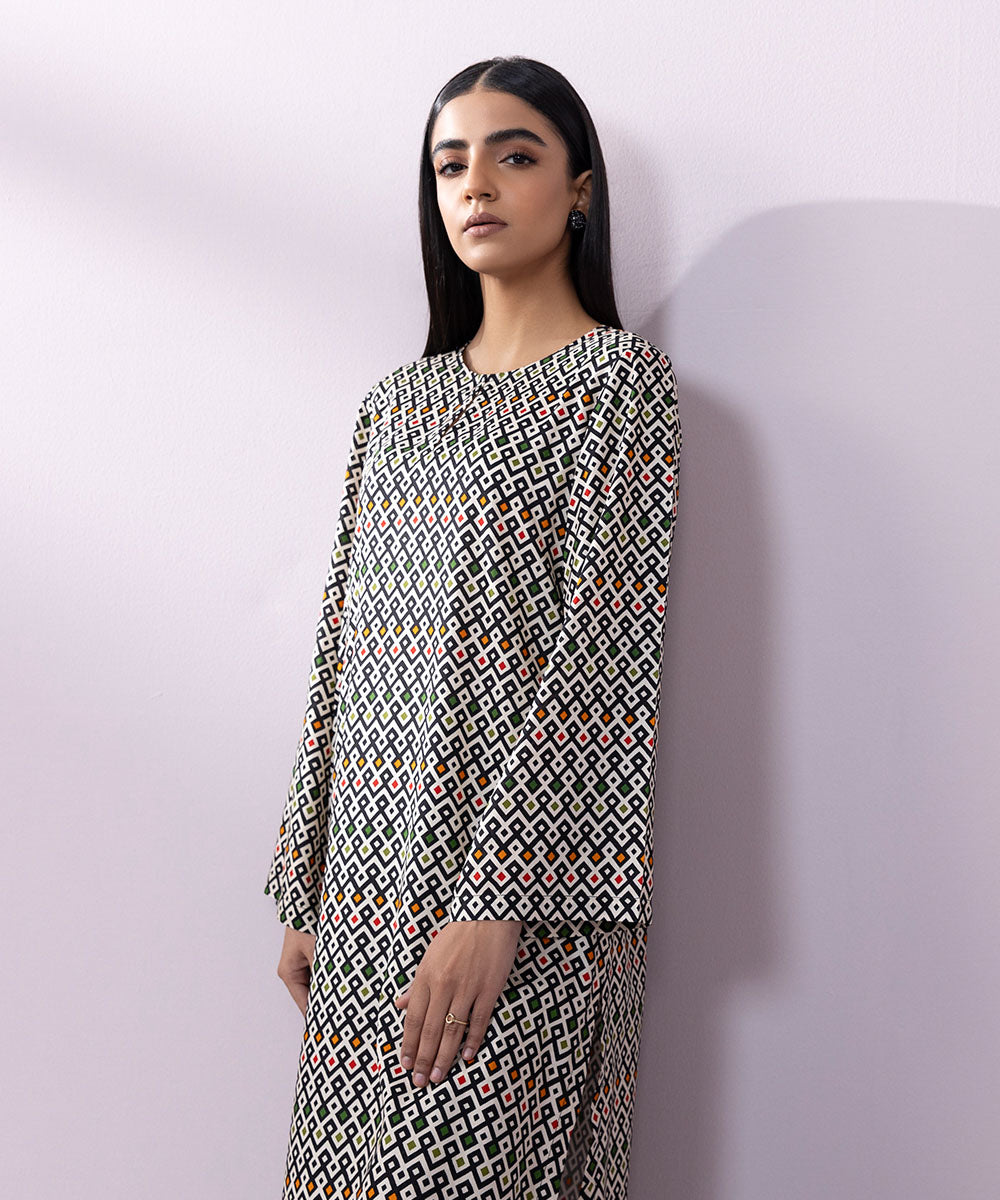 Women's Pret Arabic Lawn Printed Multi A-Line Shirt