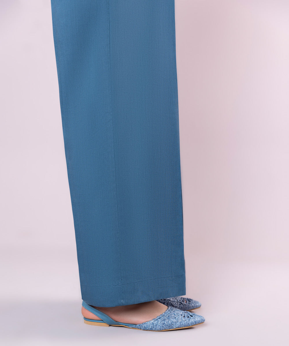 Women's Pret Cotton Viscose Dyed Blue Culottes