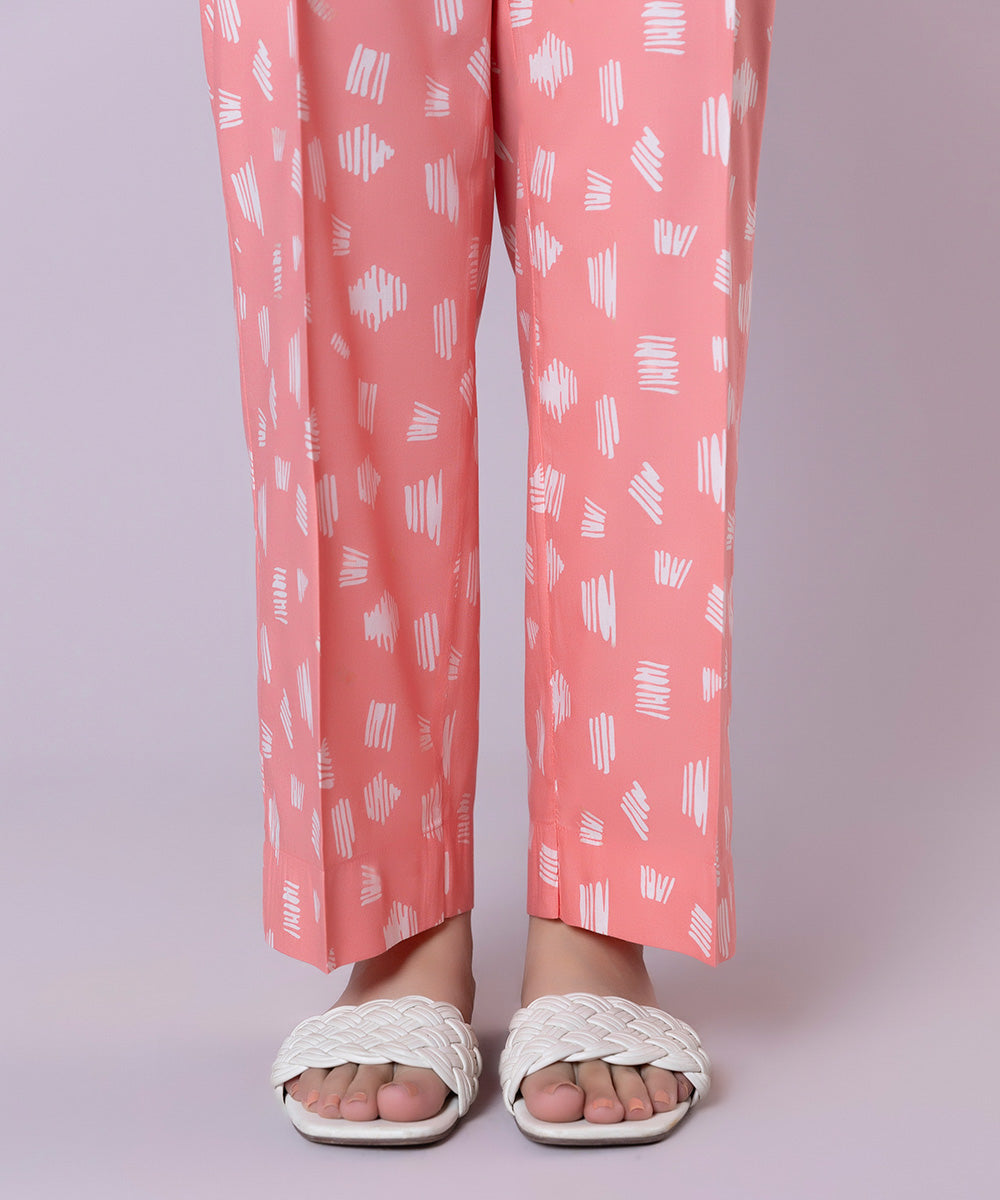 Pink printed cotton pant