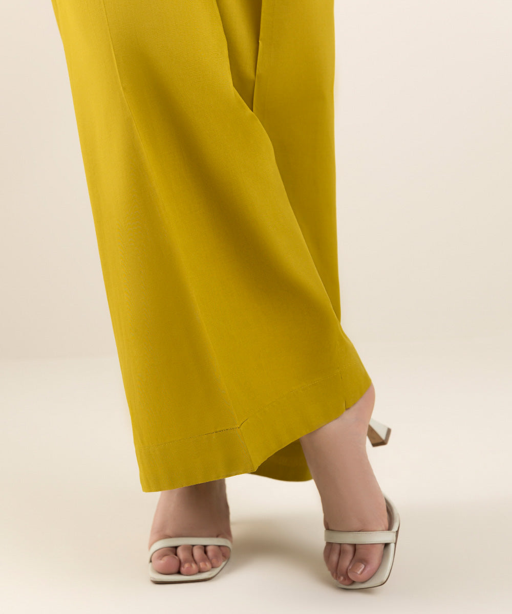 Women's Pret Cambric Yellow Dyed Culottes