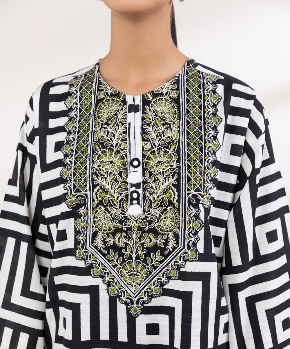 Women's Pret Khaddar Embroidered Multi A-Line Shirt