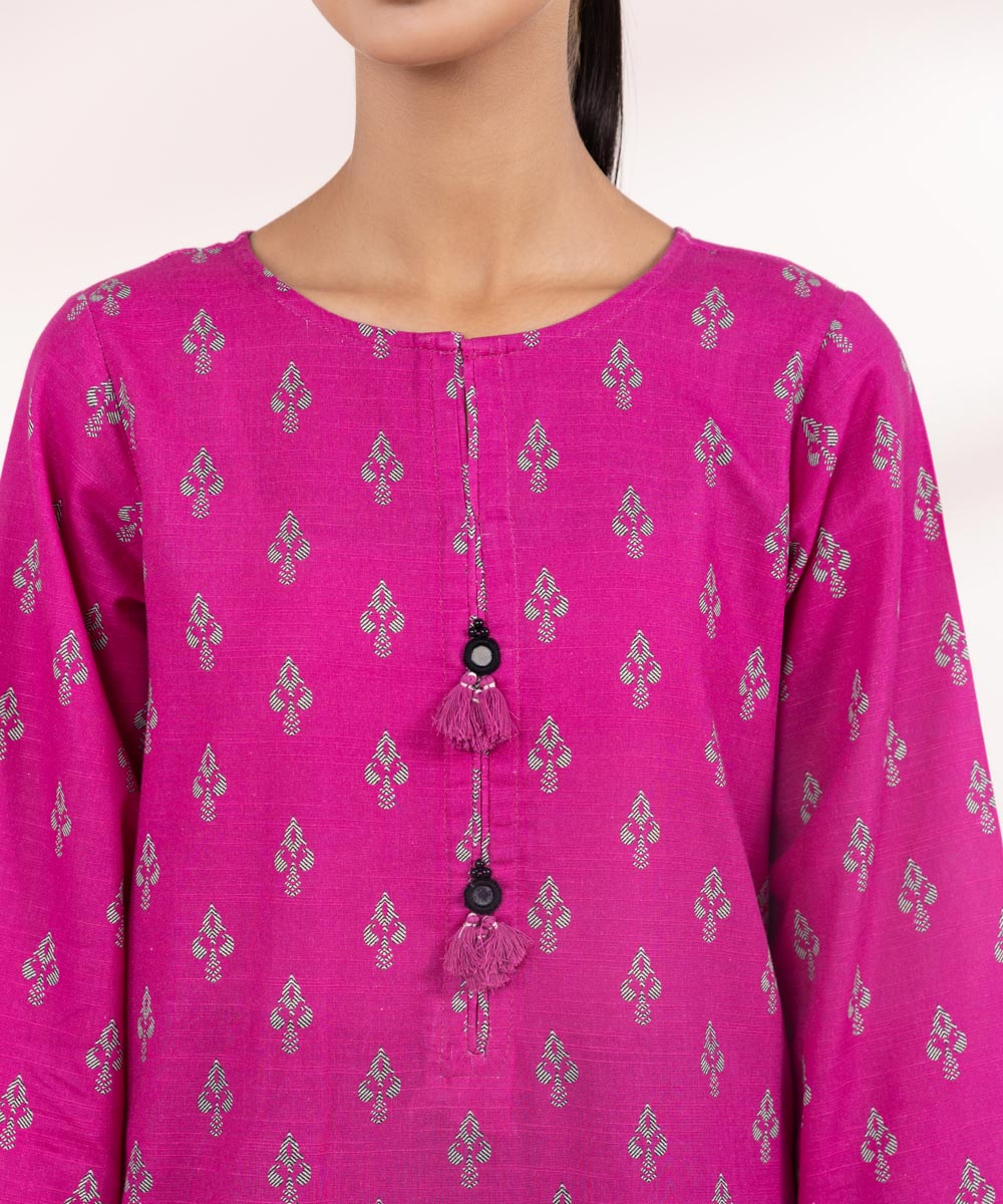 Women's Pret Khaddar Pink Embroidered A-Line Shirt