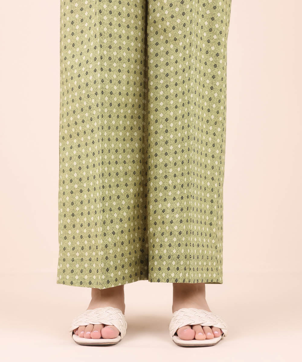 Women's Pret Cambric Green Printed Culottes