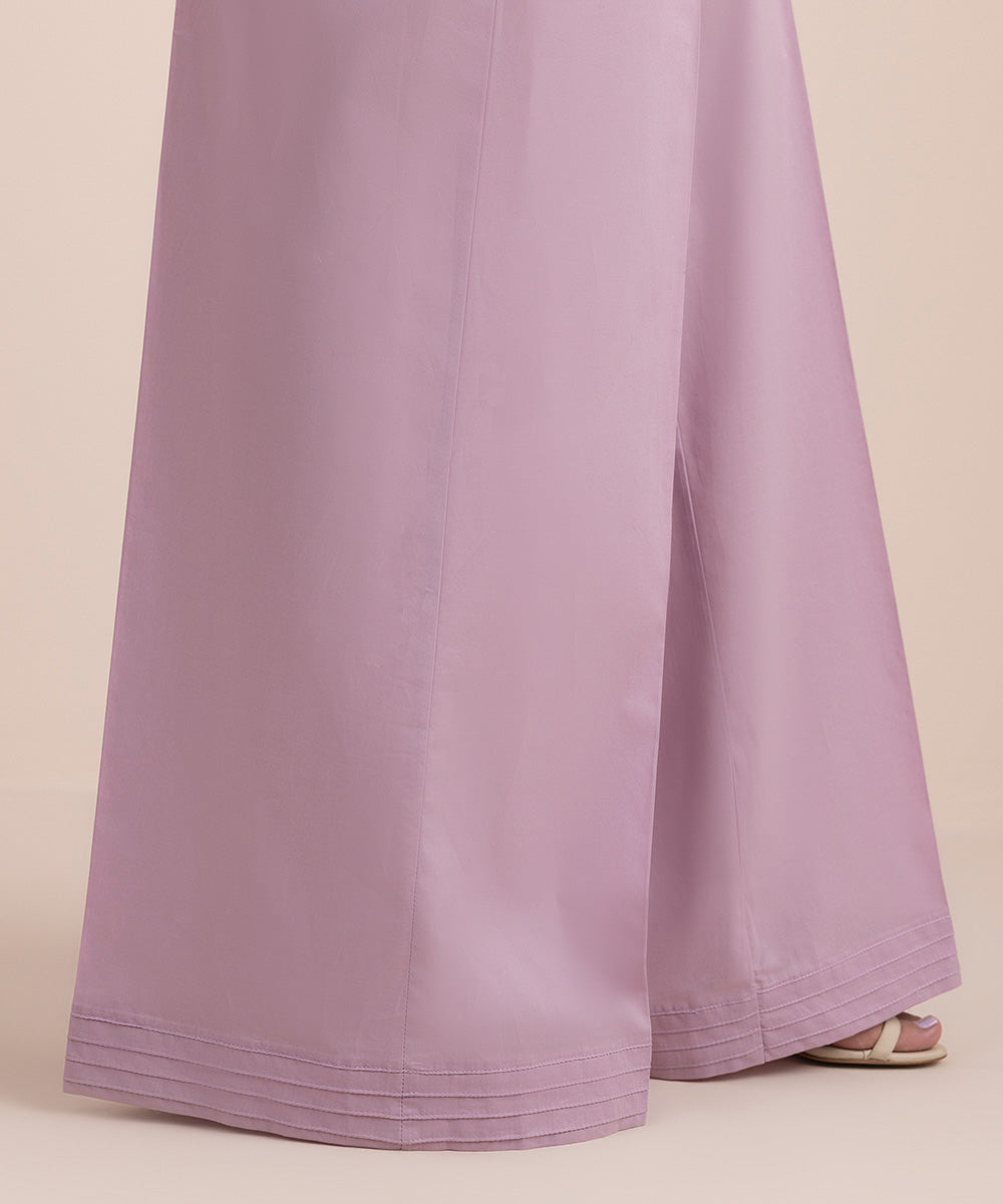 Women's Pret Cambric Purple Dyed Flared Pants