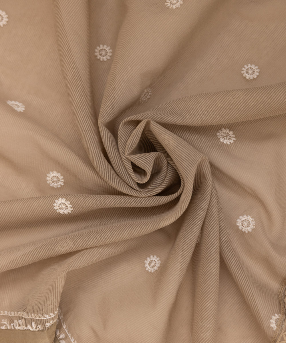 Blended Textured Karandi Beige Embroidered Dupatta