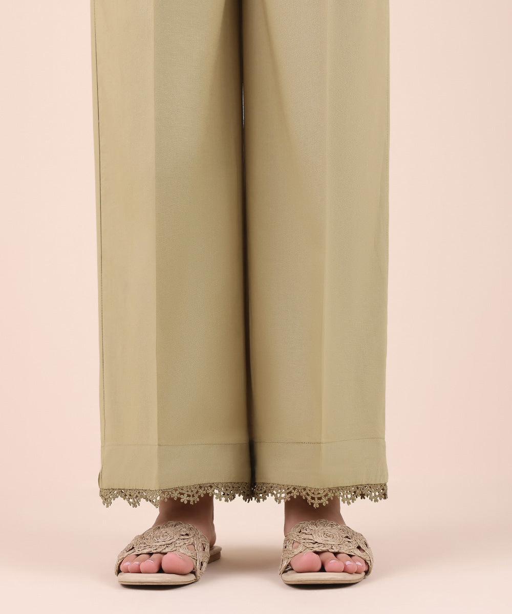 Women's Pret Cambric Beige Dyed Culottes