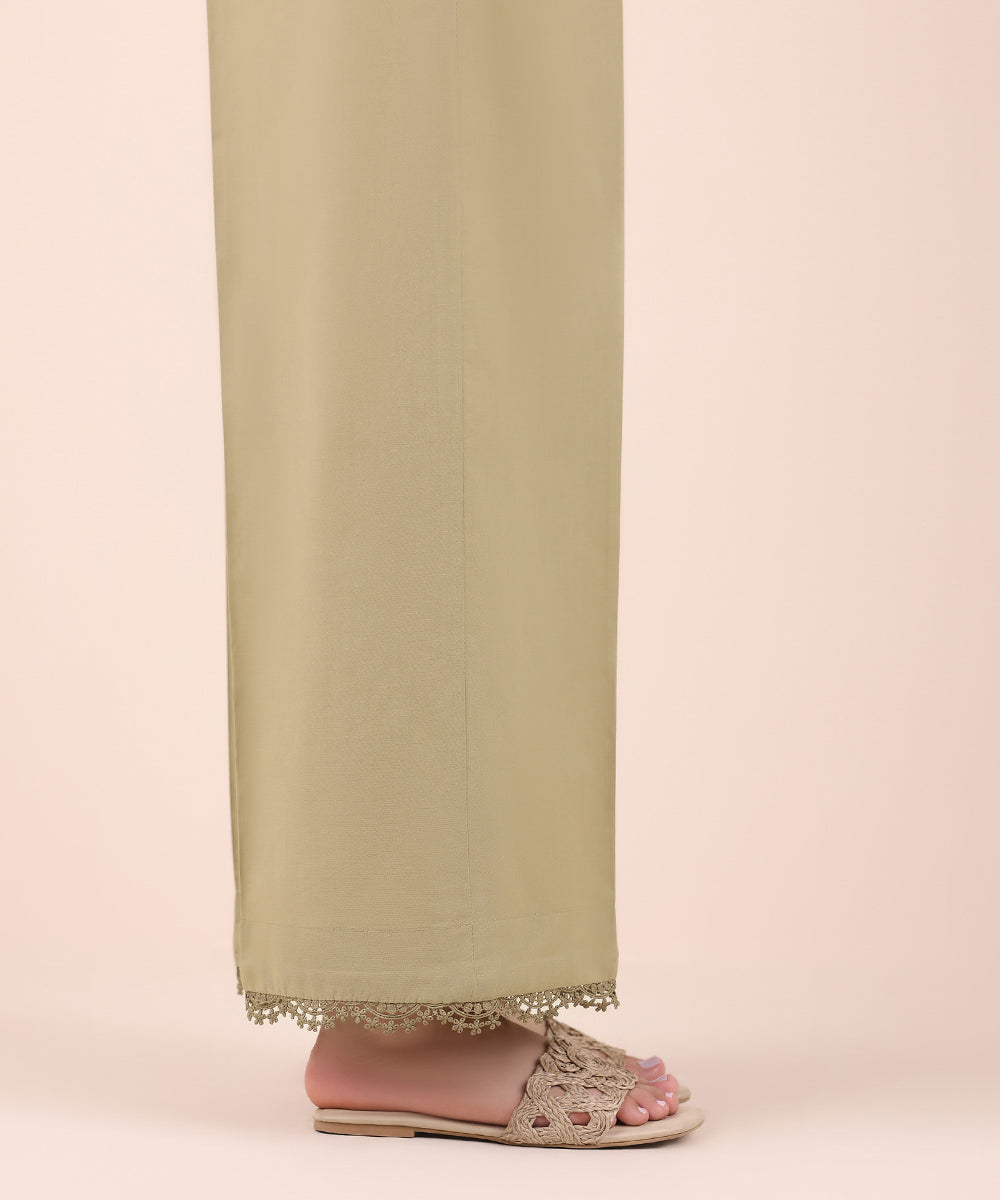 Women's Pret Cambric Beige Dyed Culottes