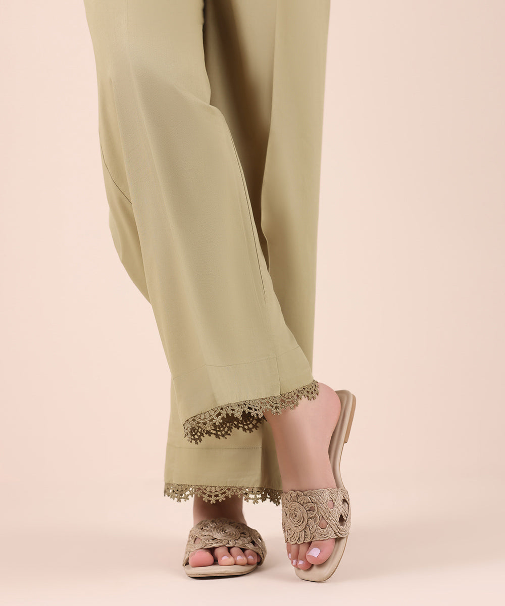 Women's Pret Cambric Beige Dyed Culottes